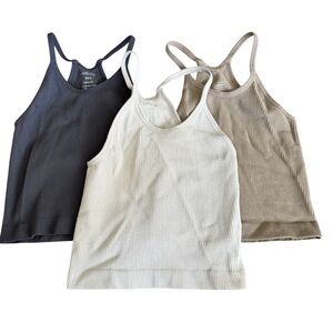 Ododos Lot Of 3 Cropped Cami Tank Set Womans Size XS/S Activewear Sports Ribbed